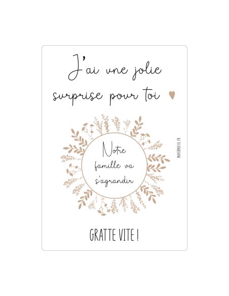 Carte à gratter “Notre famille va s’agrandir”