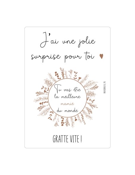 Carte à gratter “mamie”