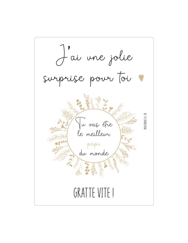 Carte à gratter “papi”