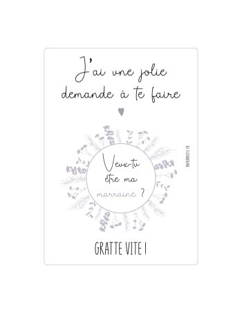 Carte à gratter “marraine”