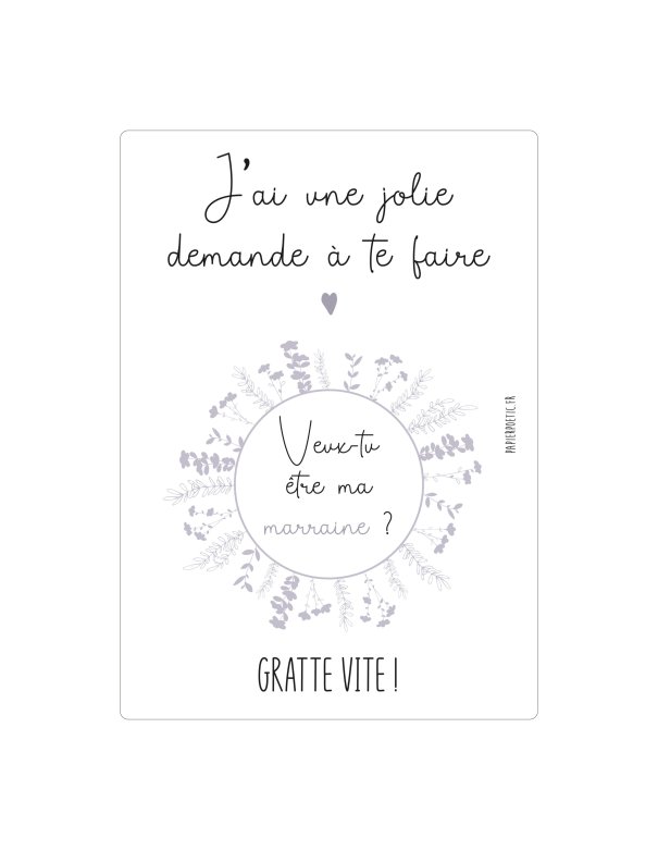Carte à gratter “marraine”