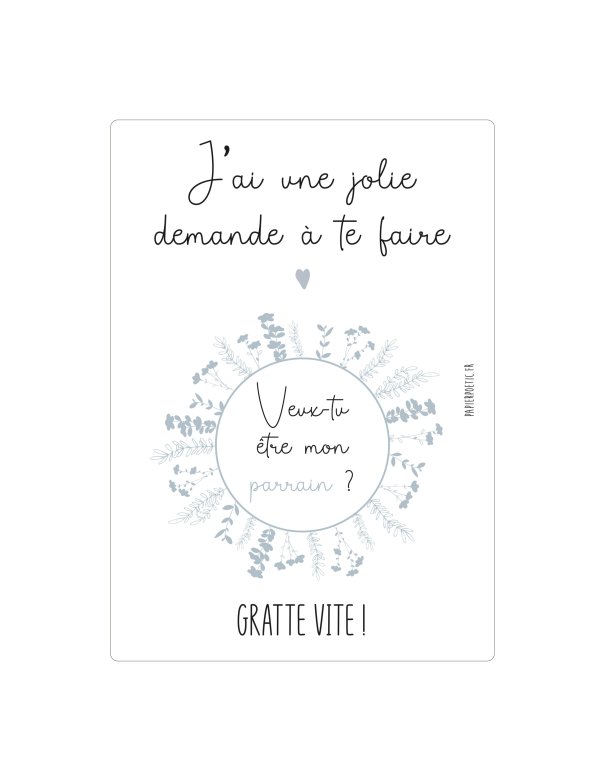 Carte à gratter “parrain”