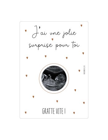 papier poetic Carte à gratter “échographie” cœur Personnalisable