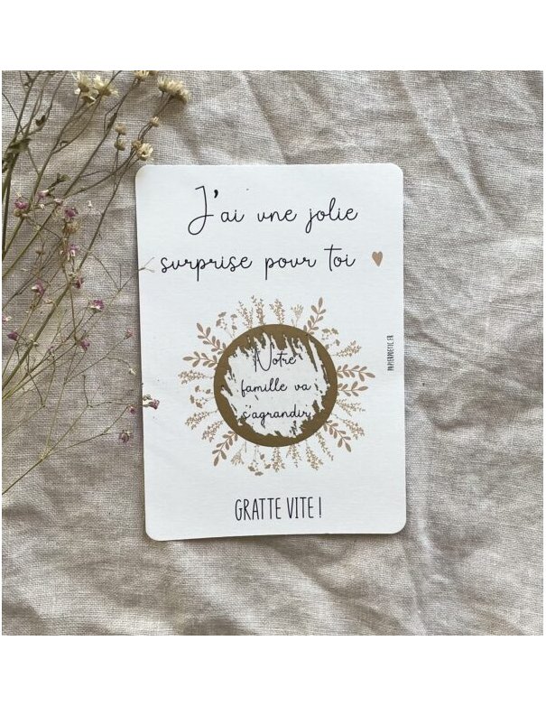 Carte à gratter “Notre famille va s’agrandir”