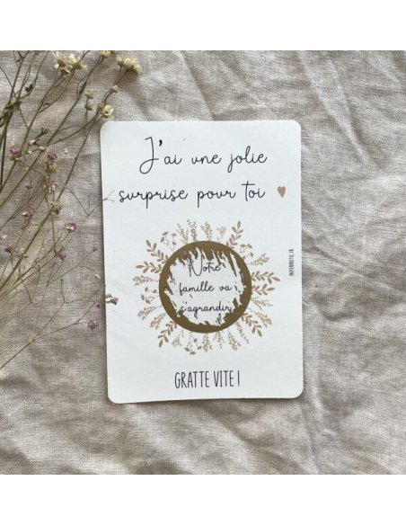 Carte à gratter “Notre famille va s’agrandir”