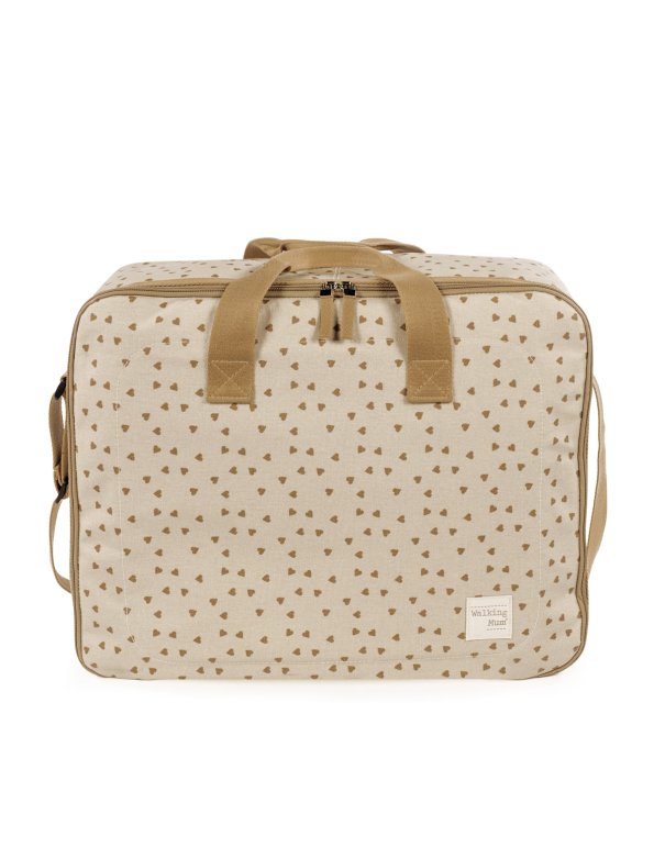 Valise de maternité coeurs POPPY - cannelle