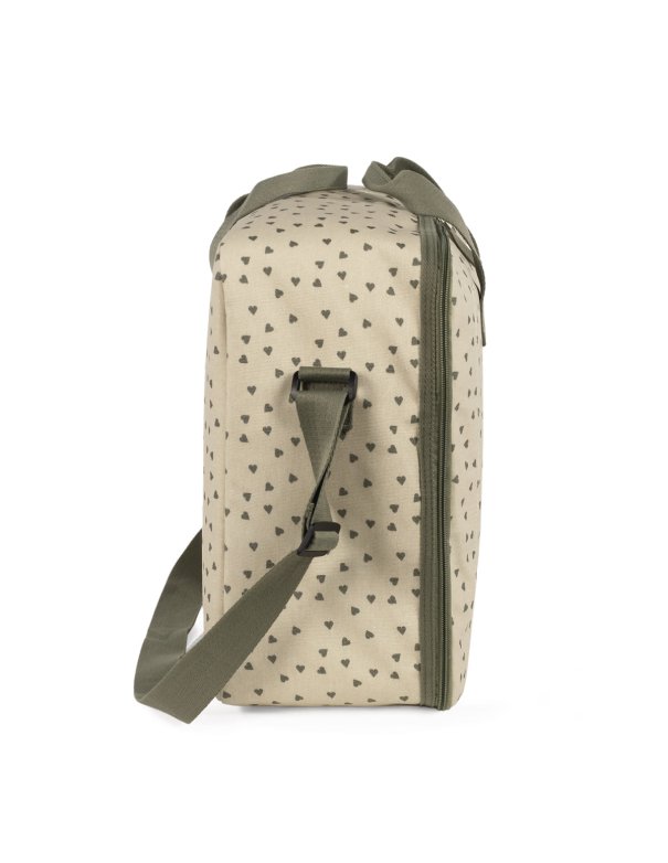 Valise de maternité coeurs POPPY - sauge