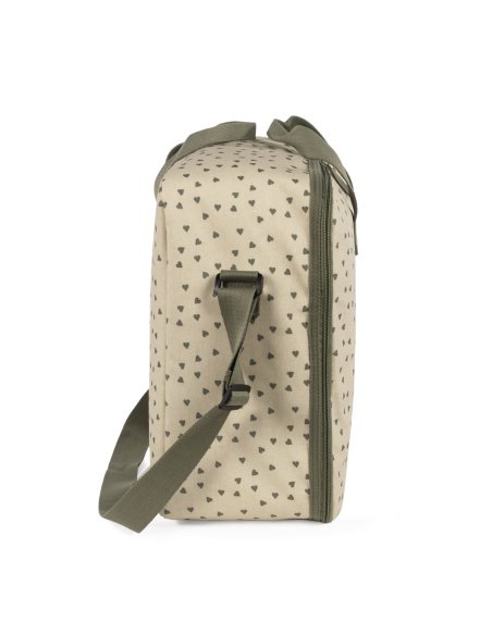 Valise de maternité coeurs POPPY - sauge