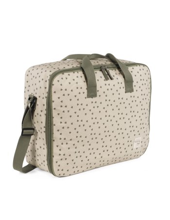 Valise de maternité coeurs POPPY - sauge walking mum 2