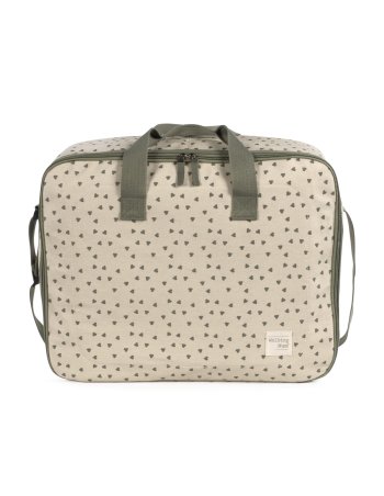 Valise de maternité coeurs POPPY - sauge