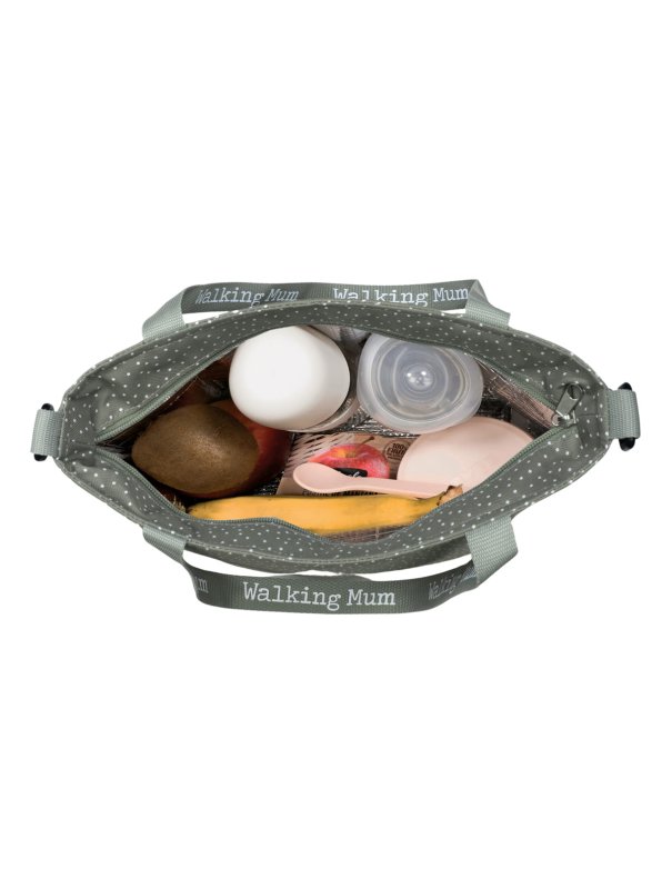 Sac isotherme à pois POPPY - sauge Sac isotherme à pois POPPY - sauge