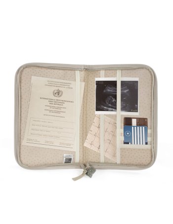 Protège carnet de santé pois POPPY - sauge 2