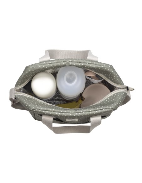 Sac isotherme biberon POPPY pois - sauge