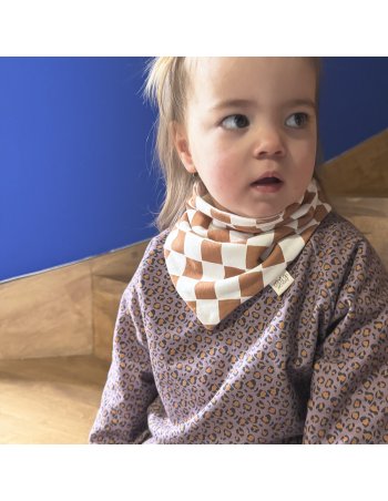 Cache-cou été damier camel... 2