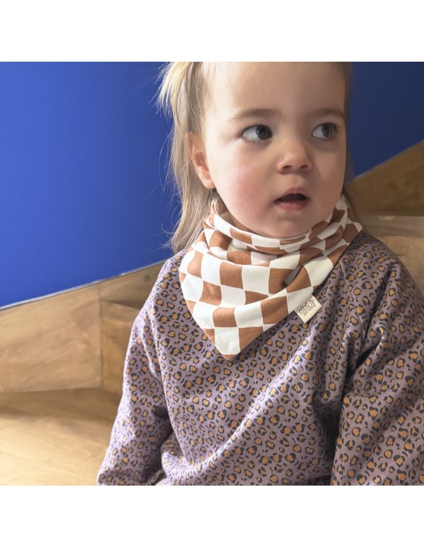 Cache-cou été damier camel / écru Cache-cou été damier camel / écru