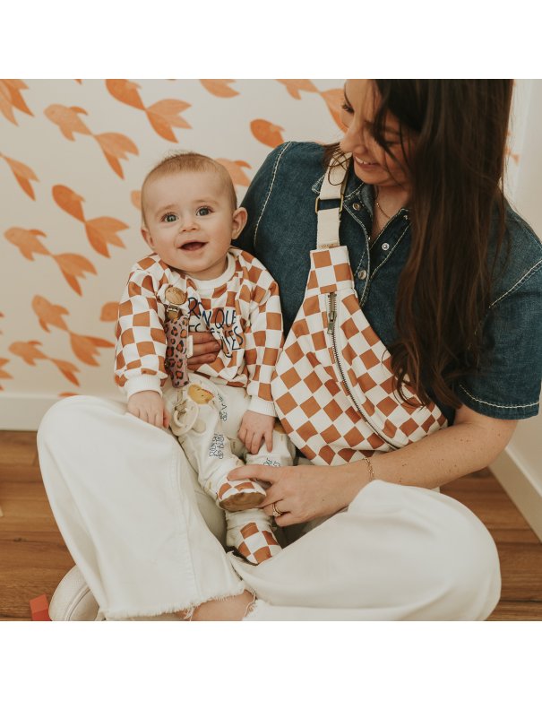 Sac banane damier camel - ENFANT Sac banane damier camel - ENFANT