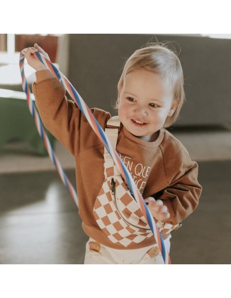 Sac banane damier camel - ENFANT rien que des betises