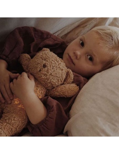 Moonie – ourson nature bio avec sons & lumières cappuccino