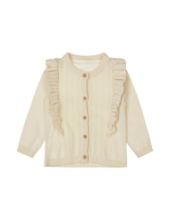 Gilet à volants écru bébé fille