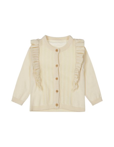 Gilet à volants écru bébé fille