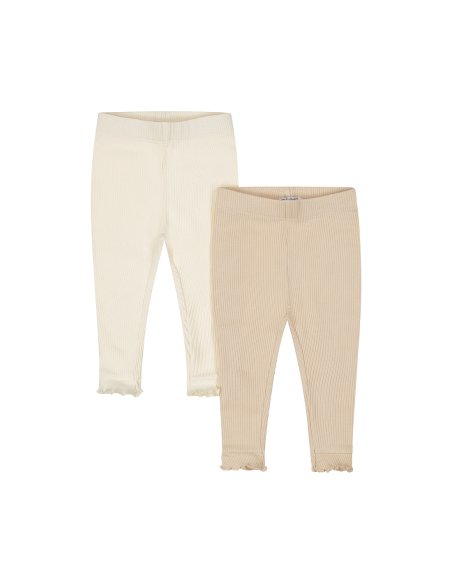 Lot de 2 leggings coton bébé fille