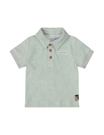 Polo éponge garçon vert d'eau