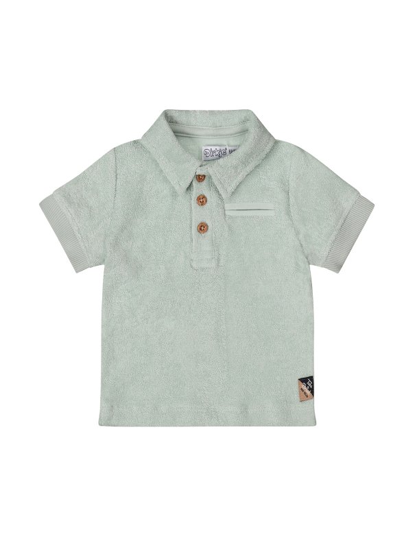 Polo éponge garçon vert d'eau