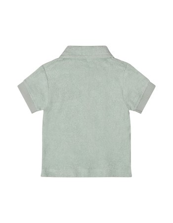 Polo éponge garçon vert d'eau 2