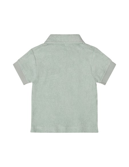 Polo éponge garçon vert d'eau