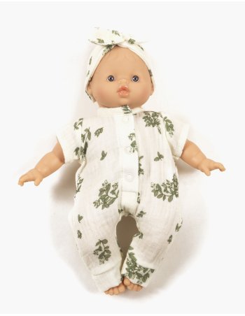 Babies – Combinaison Lili et son headband en gaze de coton Gui  minikane 2