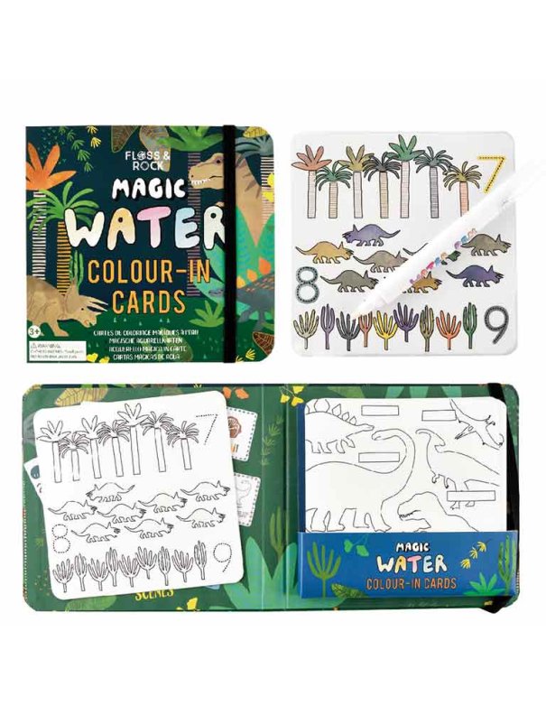 Set de cartes / coloriage magique - Dinosaure floss & rock
