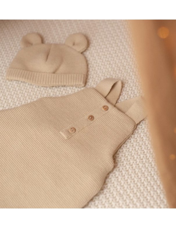 Salopette bébé en maille - caramel