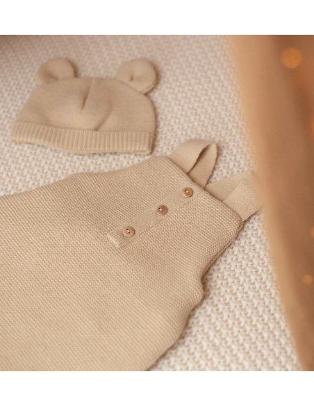 Salopette bébé en maille - caramel