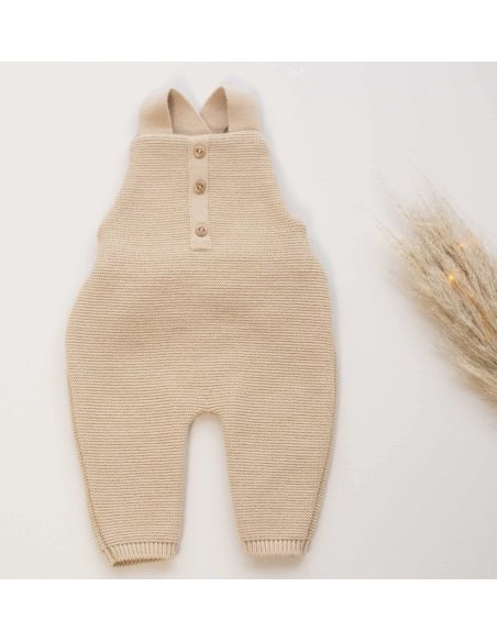 Salopette bébé en maille - caramel