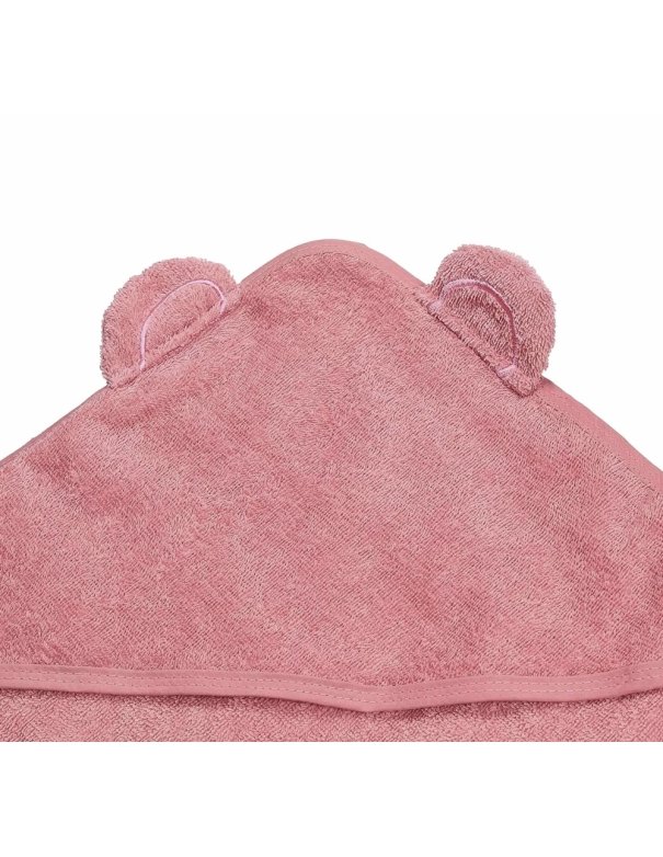 Cape de bain 100x100 - Ourson FRAMBOISE