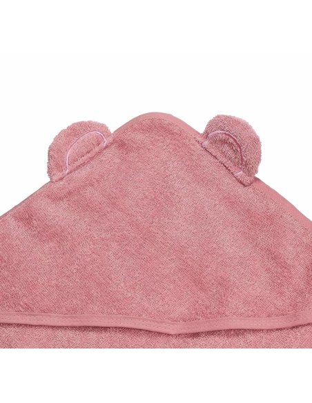 Cape de bain 100x100 - Ourson FRAMBOISE