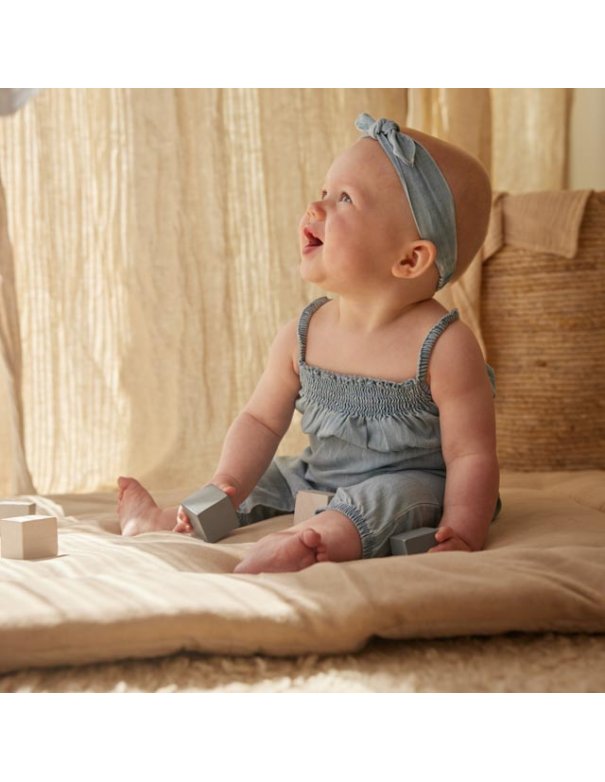 Combinaison jean + bandeau fille Combinaison jean + bandeau fille