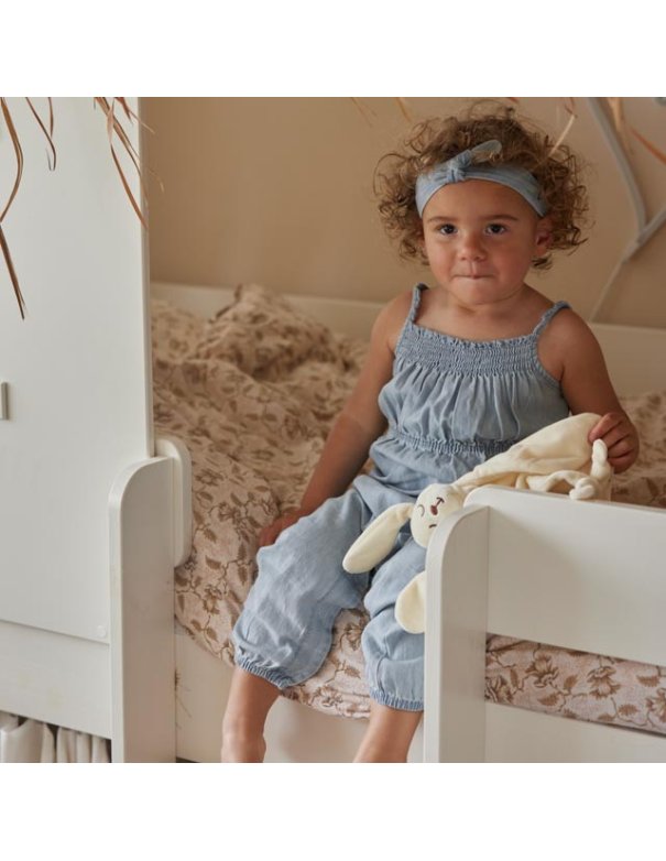 Combinaison jean + bandeau fille Combinaison jean + bandeau fille