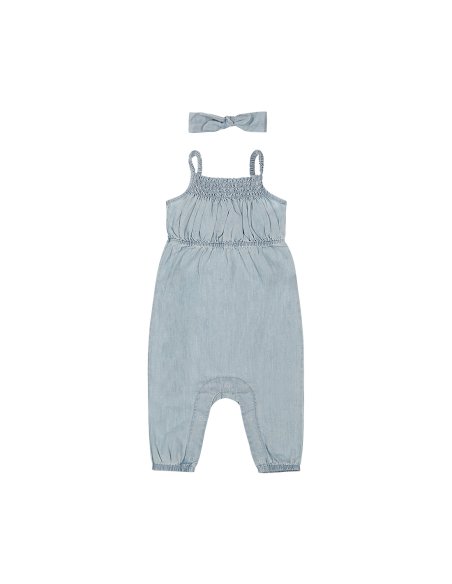 Combinaison jean + bandeau fille Combinaison jean + bandeau fille