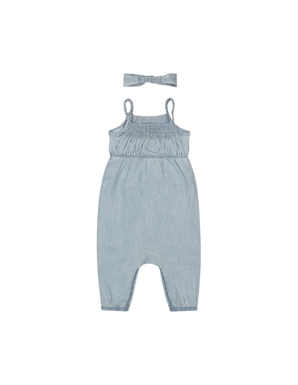 Combinaison jean + bandeau fille Combinaison jean + bandeau fille
