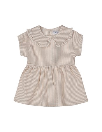 Robe rayure col claudine