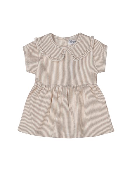 Robe rayure col claudine