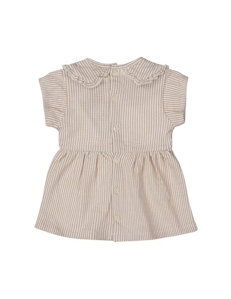 Robe rayure col claudine