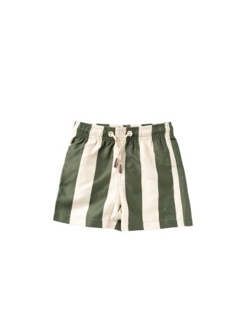 Short de bain rayures vert...