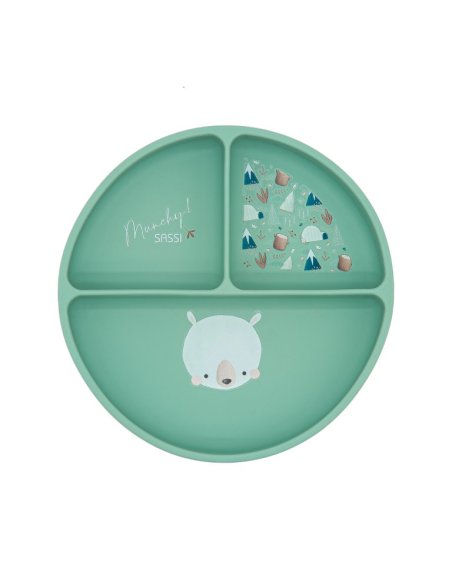 Assiette en silicone compartimentée avec ventouse - Munchy
