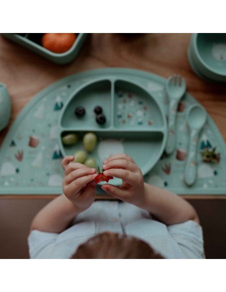 Assiette en silicone compartimentée avec ventouse - Munchy