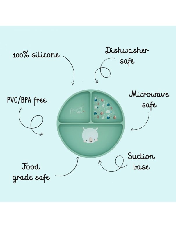Assiette en silicone compartimentée... Assiette en silicone compartimentée...