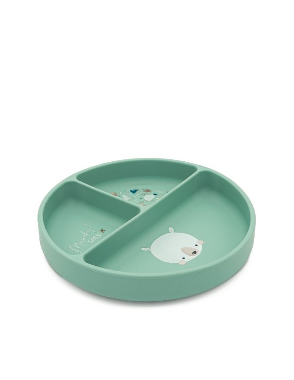 Assiette en silicone compartimentée avec ventouse - Munchy