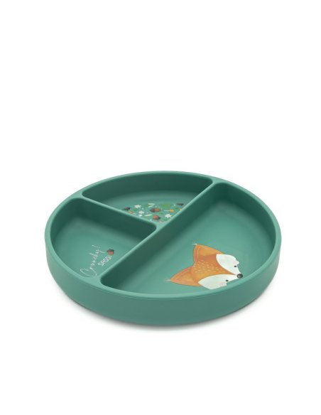 Assiette en silicone compartimentée avec ventouse - Crunchy le