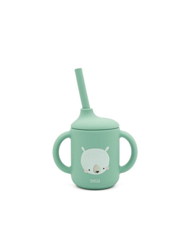 Gobelet à paille en silicone - Munchy l'ours sassi